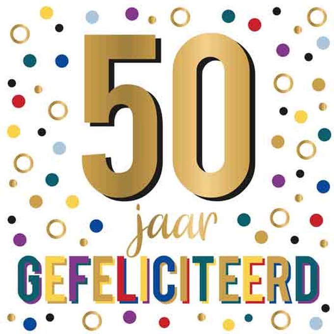 Verjaardagskaart - Daisy - XL Kaart - 50 Jaar Gefeliciteerd - 1 Stuk