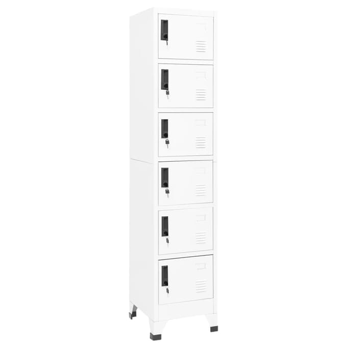 vidaXL - Lockerkast - 38x40x180 - cm - staal - wit
