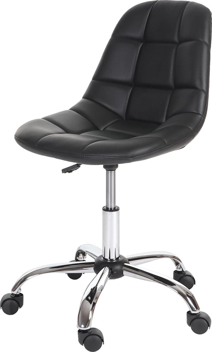 Bureaustoel MCW-A60, bureaustoel, werkkruk, schelp zitting kunstleer ~ zwart