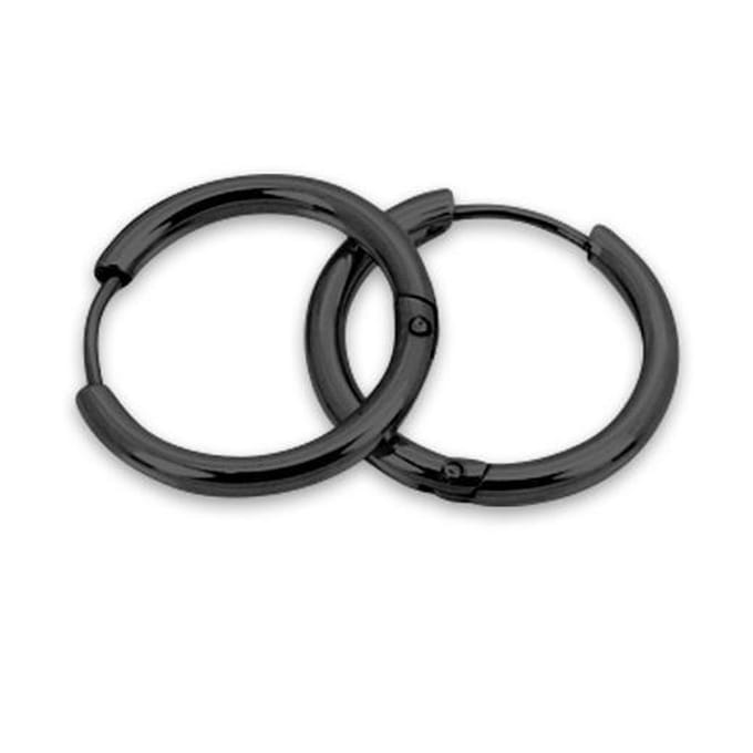 Amanto Oorbellen Daviz Black - 316L Staal - 2.5mm - Ø21mm