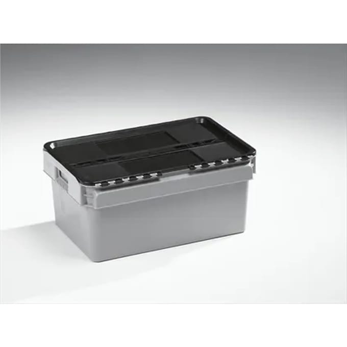 Distributiebak 600x400x275 Mm, 45 L. Grijs Met Scharnierdeksel