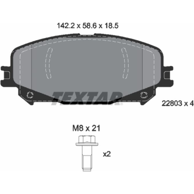 Remblokset TEXTAR 2280301, voor