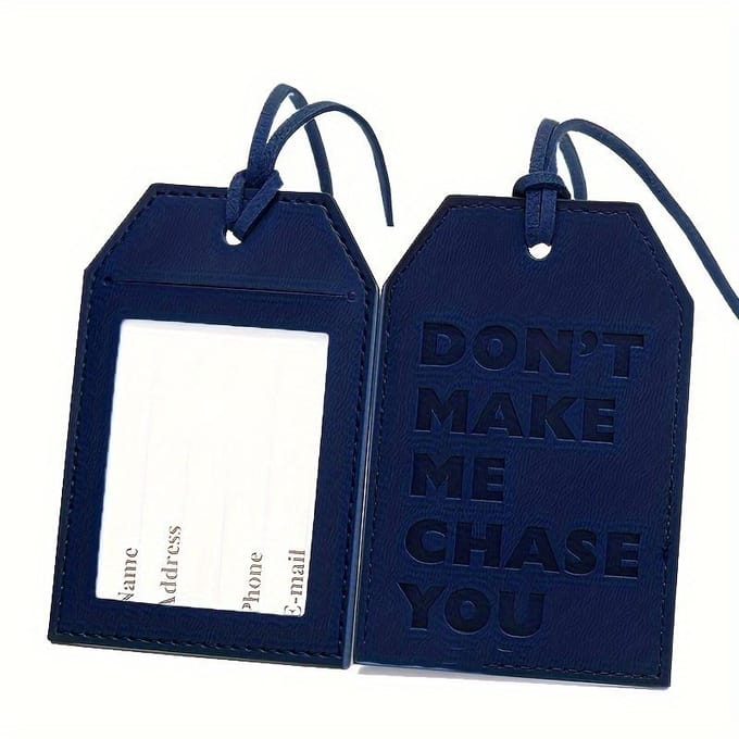 2 pcs (1 sangle de bagage + 1 étiquette de bagage) Sangle de protection de bagage réglable, sangle de chariot de voyage, sangle de bagage, sangle plate, étiquette de bagage en PU 2pcs blue