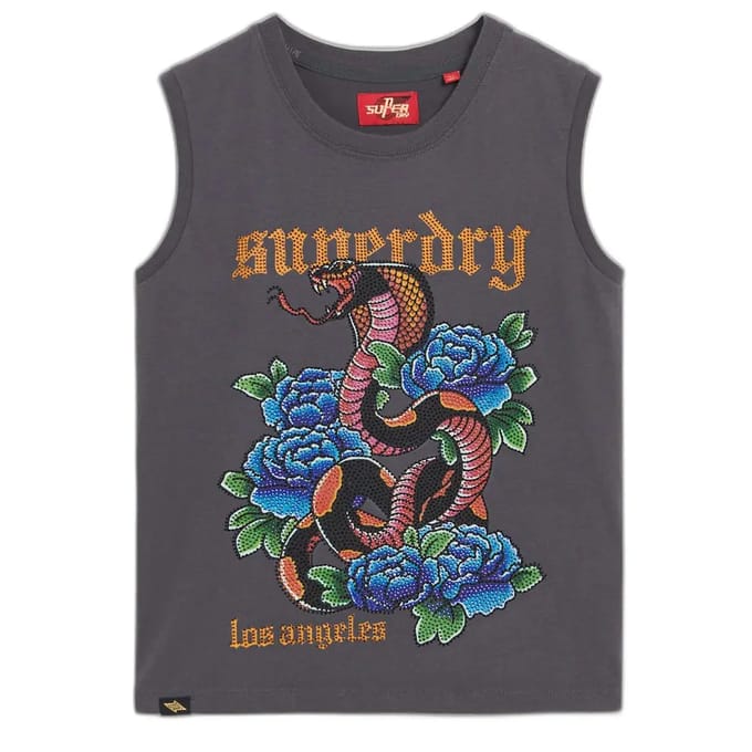 Superdry - Tattoo Rhinestone-hemdje - Dames - Vesten