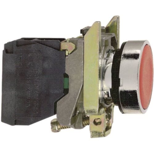 Schneider Electric Harmony push button complete with spring return and flat touch Oppervlak in Zwart Kleur 1xno xb4ba21