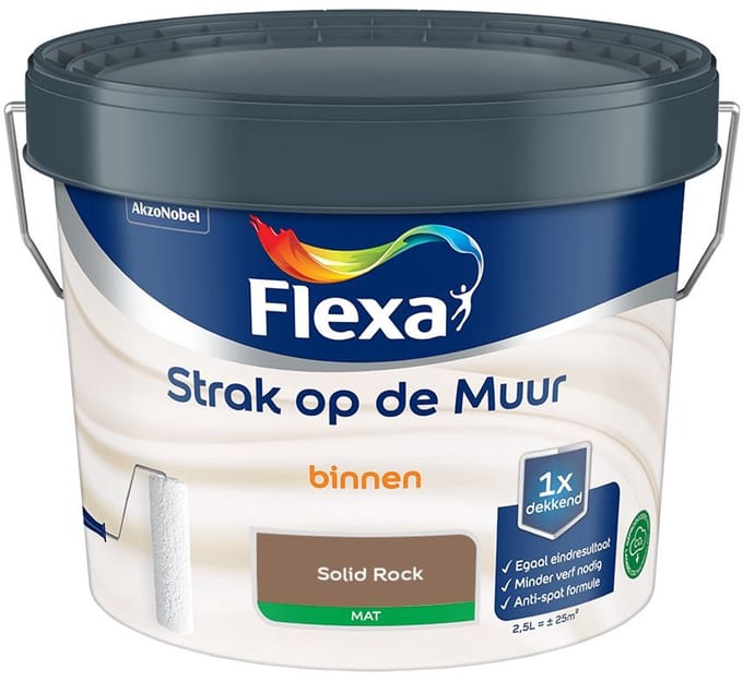 Flexa - Strak Op De Muur Binnen Mat - Solid Rock - Mengverf - 2,5 L