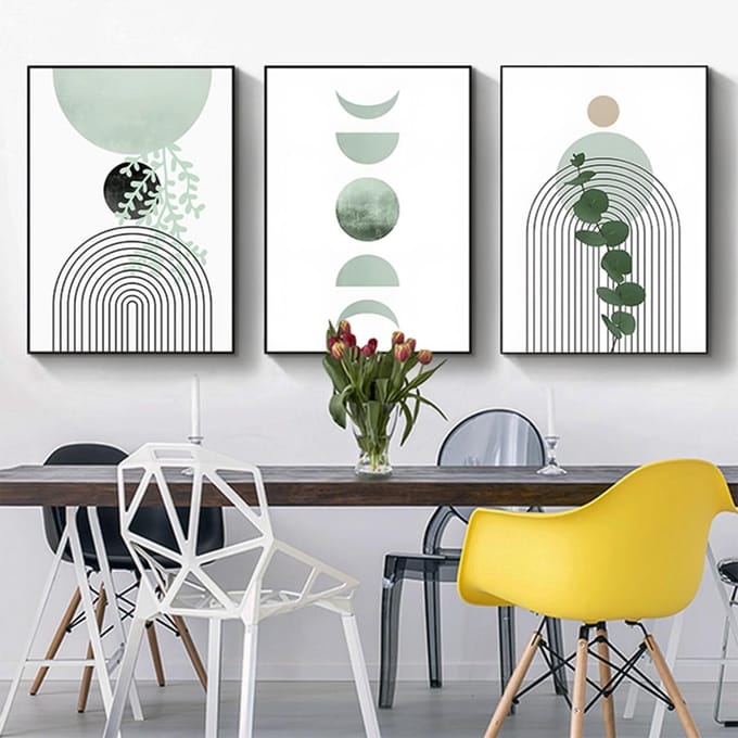Boho Abstracte Kunst Print Set 3 Delen - Esthetische Wanddecoratie