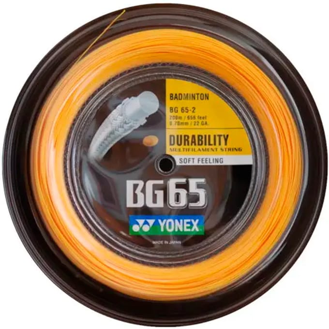 Yonex BG65  badmintonsnaren - 200m - oranje - duurzaam