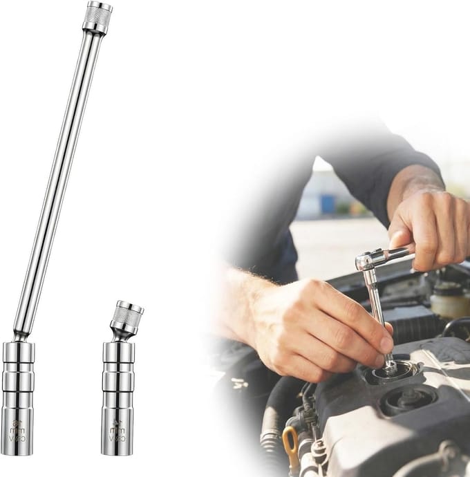 Universele Bougiesleutel Set van 2 met Lange Handgreep voor Auto en Motorfiets - 14/16 mm