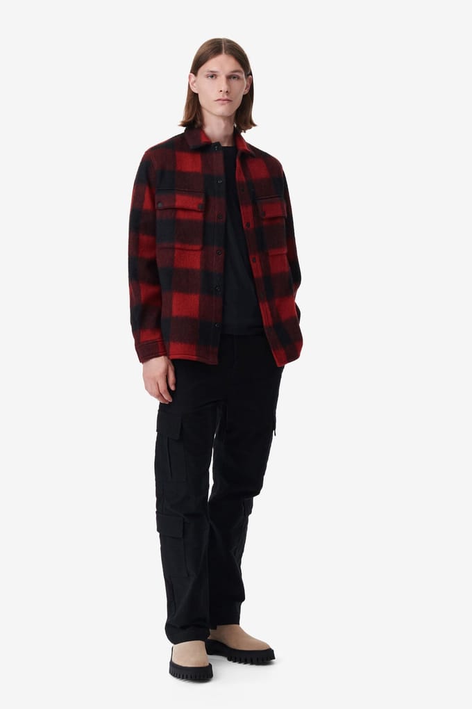 IRO Paris Ilario Overshirt Mixed Red Größe: S | Casual hemden Outlet | Herren | Rot