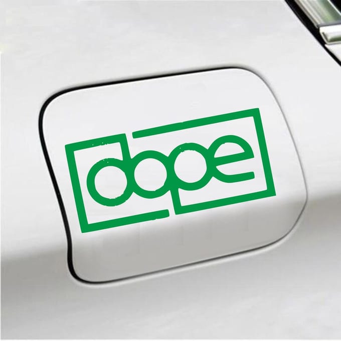 Bumpersticker - Dope - 6,8 X 14,8 - Groen