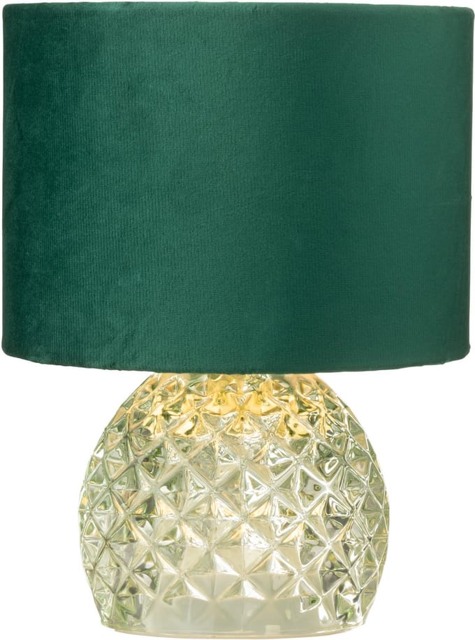 J-Line tafellamp - glas - lichtgroen - LED lichtjes
