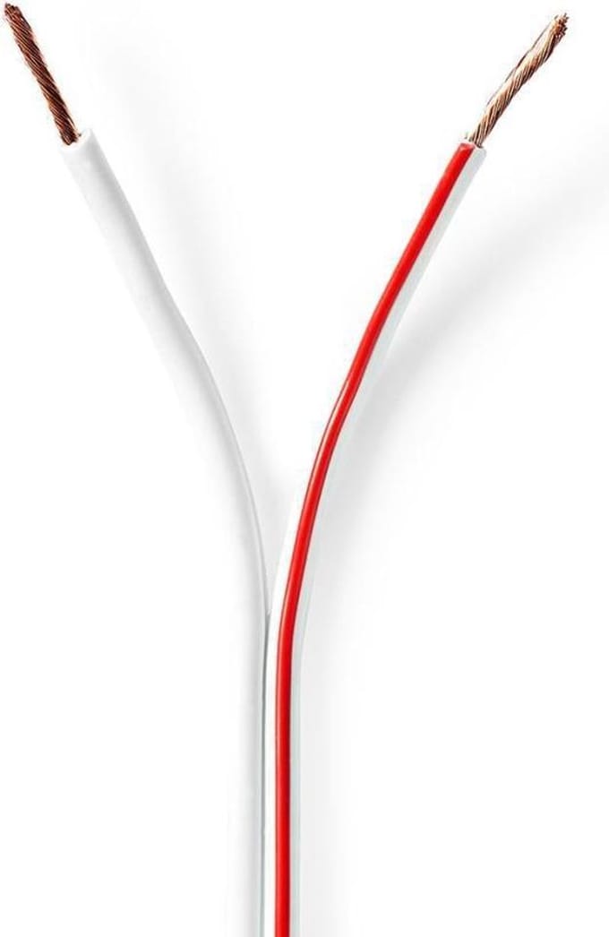 Nedis Speaker-Kabel | 2x 1.50 mm² | CCA | 25.0 m | Rond | PVC | Wit | Folieverpakking