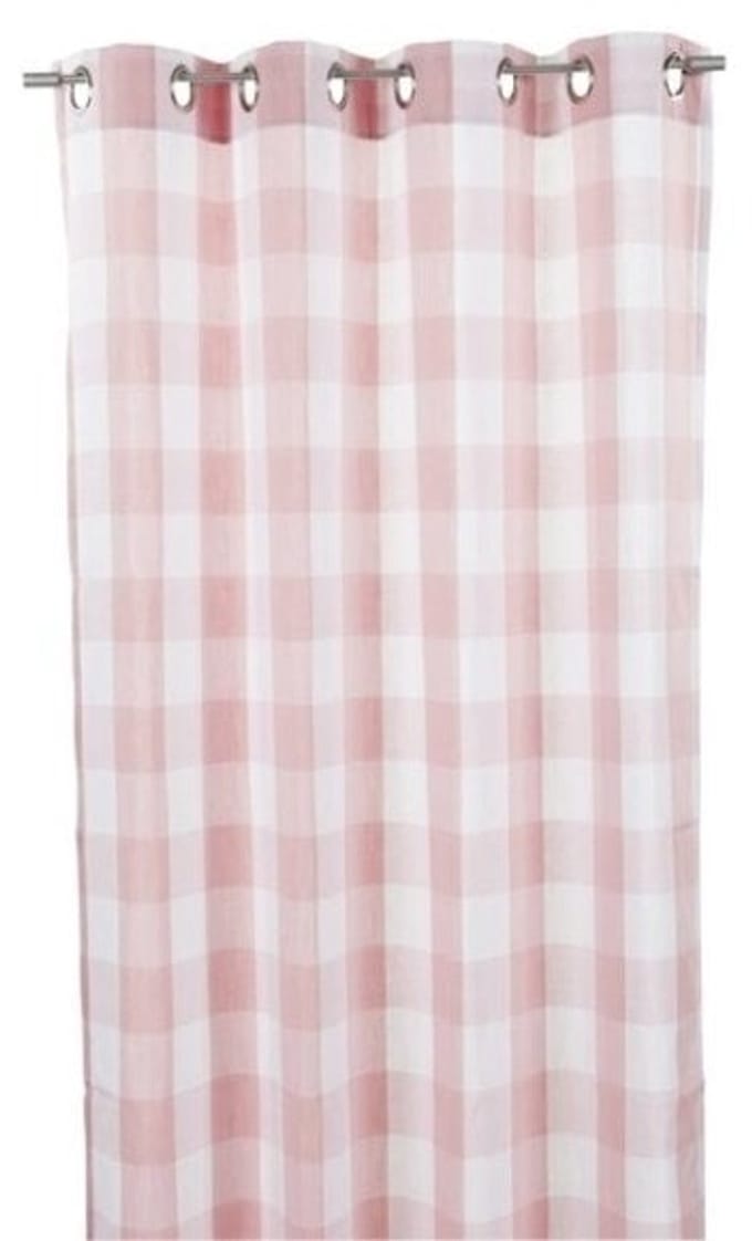 Marbella gordijn roze geblokt 140 cm x 260 cm