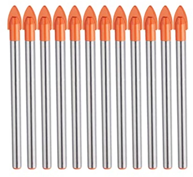 Set van 10 stuks 6 mm glas en tegelboren met titanium coating voor diverse materialen