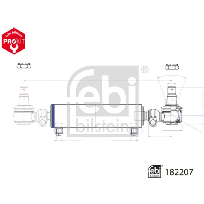 Werkcilinder, stuurbekrachtiging FEBI BILSTEIN 182207