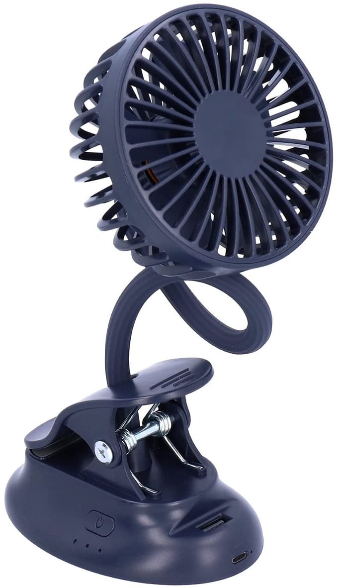Draagbare Clipventilator - Flexibele Buigbare Bureauventilator - Oplaadbare USB-ventilator - Donkerblauw - Persoonlijke Ventilator - Gesc