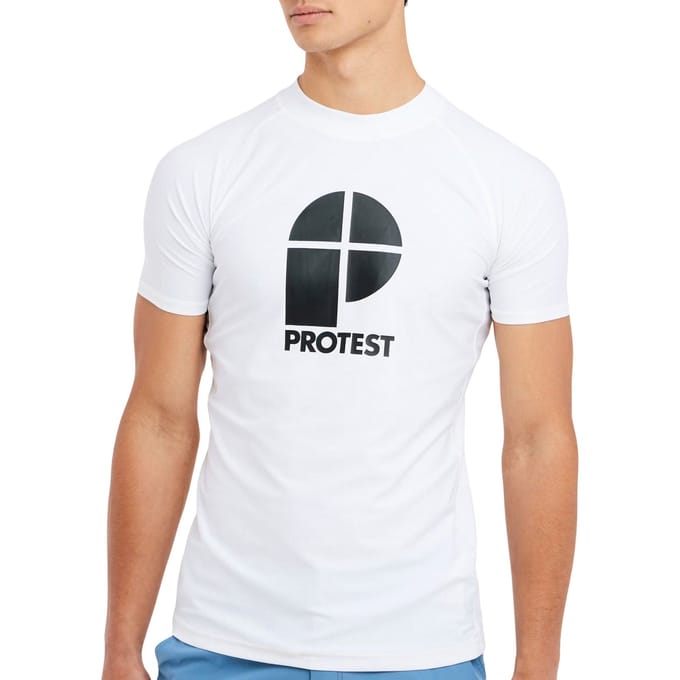Protest PRTCater – Uv shirt Heren – Korte mouwen – Ronde hals – Wit