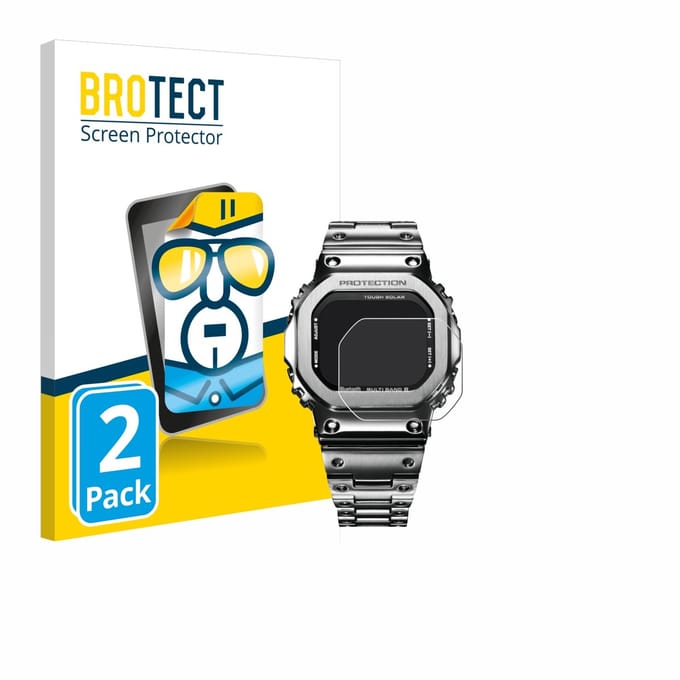 BROTECT - Screenprotector voor Casio G-Shock GMW-B5000D-1ER - Folie Beschermfolie transparant 2 Stuks