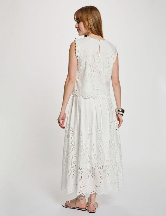 Morgan - Flared long skirt 261-Jupon White - Maat : 40