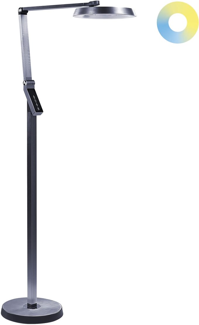 CARINA - Staande lamp - Donkergrijs - Synthetisch materiaal