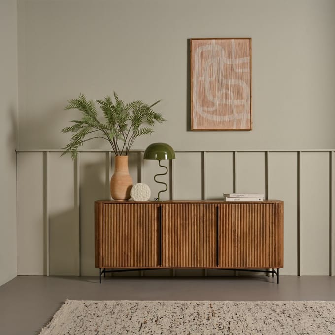 Dressoir Rego - Mangohout - Bruin - 176x76x40 cm (BxHxD) - Voorgemonteerd