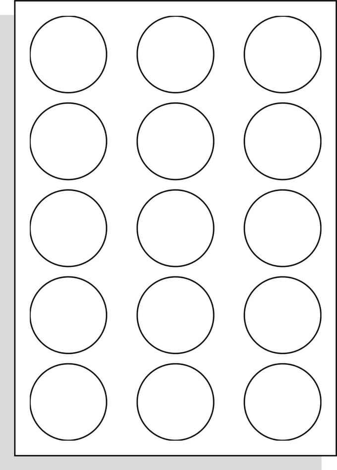 HetEtiket - A4 Laserprinter etiketten - 50 mm rond - mat wit - 25 vel