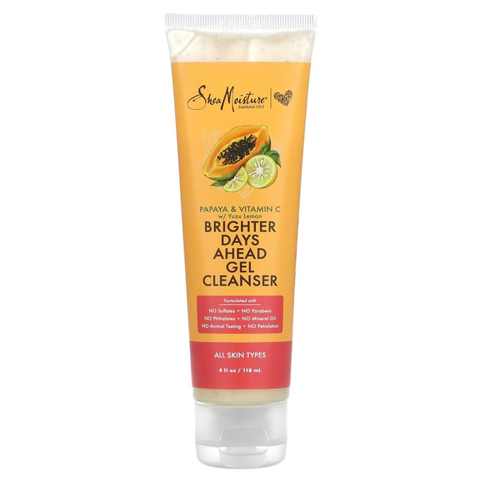 SheaMoisture, Brighter Days Ahead Gel Cleanser, for all skin types, 4 fl oz (118 ml) yellow