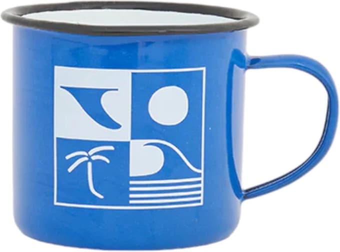 Emaille beker blauw Surfmood 8x8 - Batela