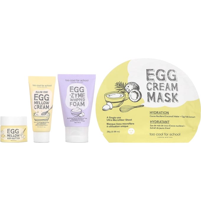 Te Cool voor School, Egg-Sential Huidverzorging Mini Set, Set van 4 Stuks beige