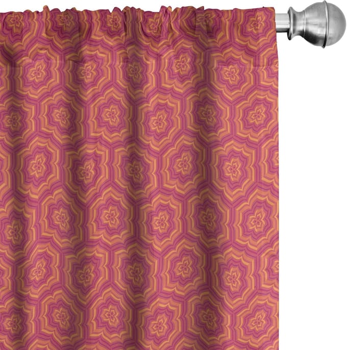 ABAKUHAUS Blume Gordijnen – 2x75x245 cm – microvezel, meerkleurig