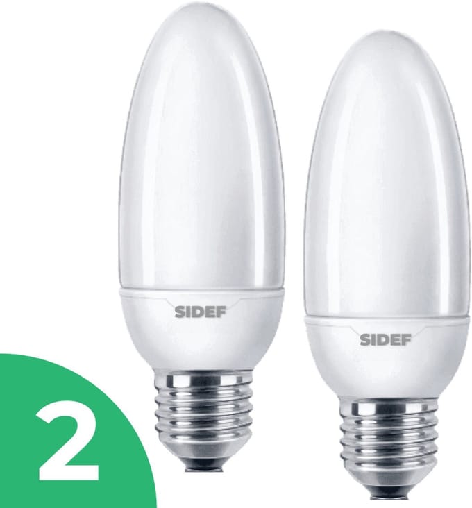 Sidef Spaarlamp E27 - 11W - Daglicht - Niet Dimbaar - 2 stuks
