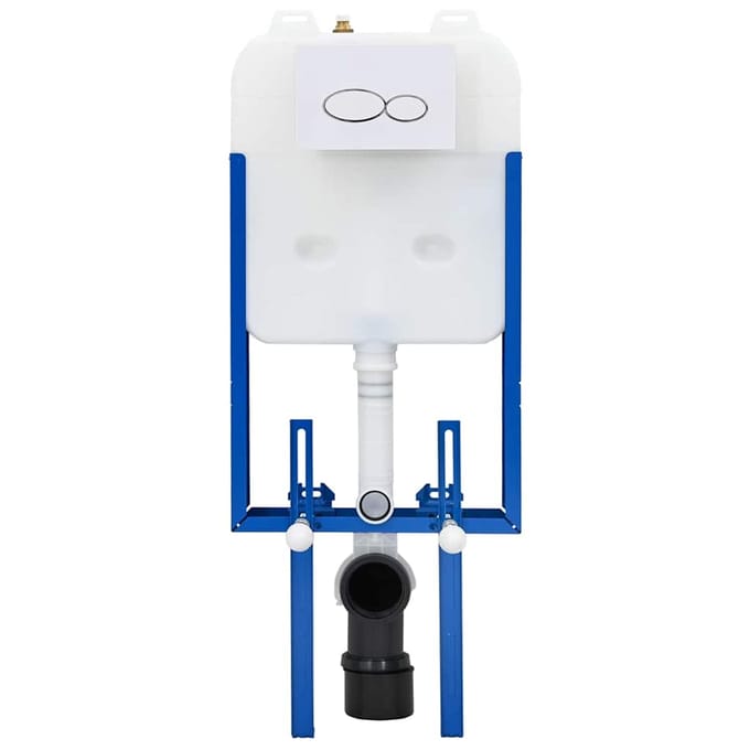 vidaXL - Cistern - Frame - met - opslag - Wit - 50 - x - 8 - x - 131 - cm - Staal