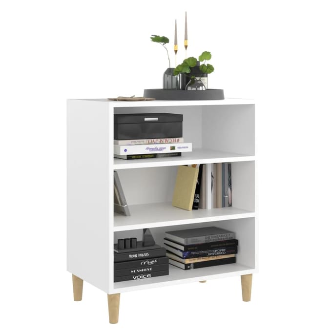 vidaXL - Dressoir - 57x35x70 - cm - bewerkt - hout - wit