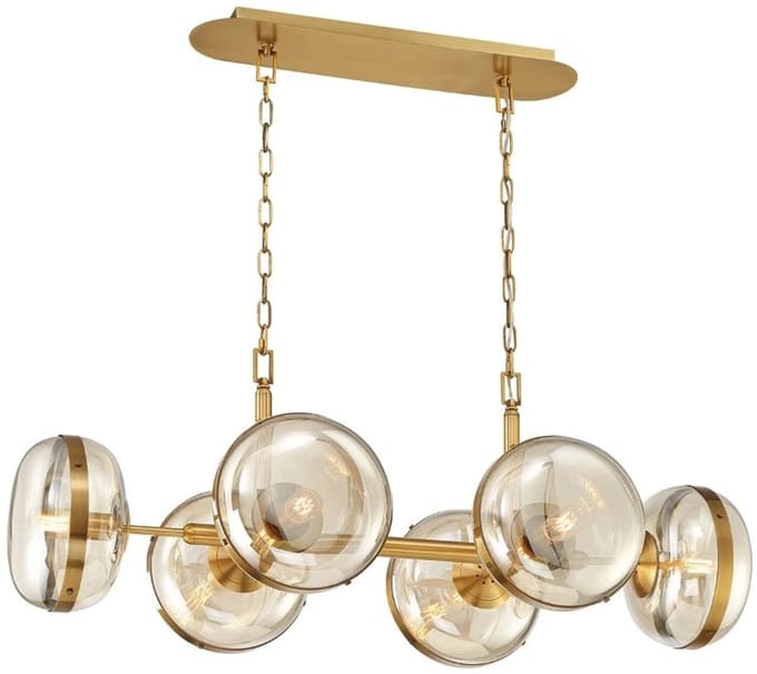 Eurofase LED Hanglamp Nottingham | 6X E27 Max 40W | Antique Brass