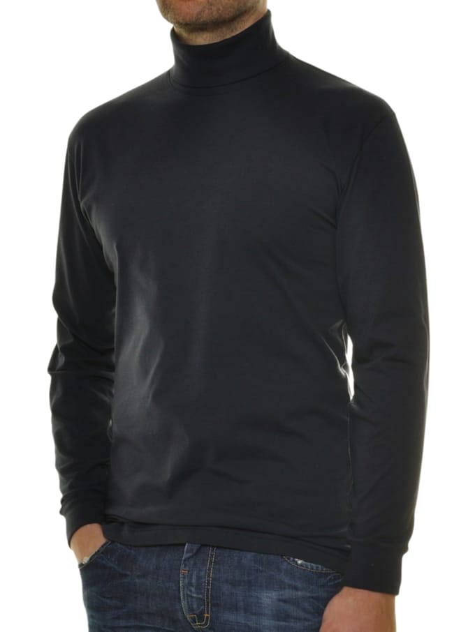 Ragman Long Sleeve Uni Col T-Shirt Single Jersey Marine / male