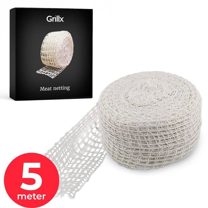 Grillx Rolladenet - 5 meter - Elastisch Rolladetouw - Vleesnet - Slagerstouw - Rollade Net / Touw