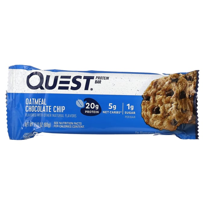 Quest Nutrition, Barre protéinée, Avoine et pépites de chocolat, 4 barres, 2,12 oz (60 g) chaque