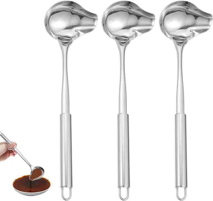 Solidchoice - Set van 3 RVS Sauslepels met Duck Bill Design