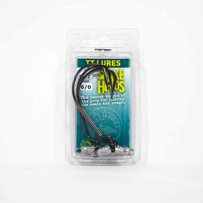 Tackle Tactics TT Snake Head Jig Head 1/12 oz 6/0 XH 3/pak (0602) white