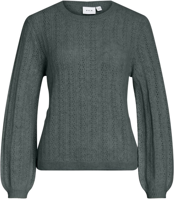 VILA - VILIGA POINTELLE L/S O-NECK TOP -NOOS - Dames - Gebreide truien