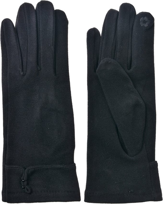 Clayre & Eef Handschoenen Winter 9x23 cm Zwart Polyester