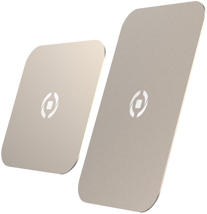 Celly - GhostPlate Magneetplaat Smartphone Set van 2 Stuks Assorti - Aluminium - Goud -