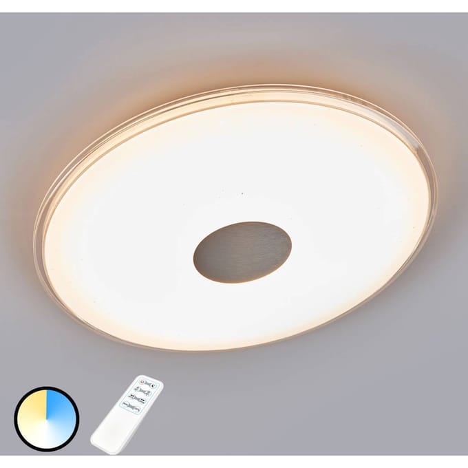 TRIO SHOGUN - Plafondlamp - Wit - incl. 1x SMD 21,5 W - Dimbaar met schakelaar - Niet extern dimmerbaar - Sterlichteffect
