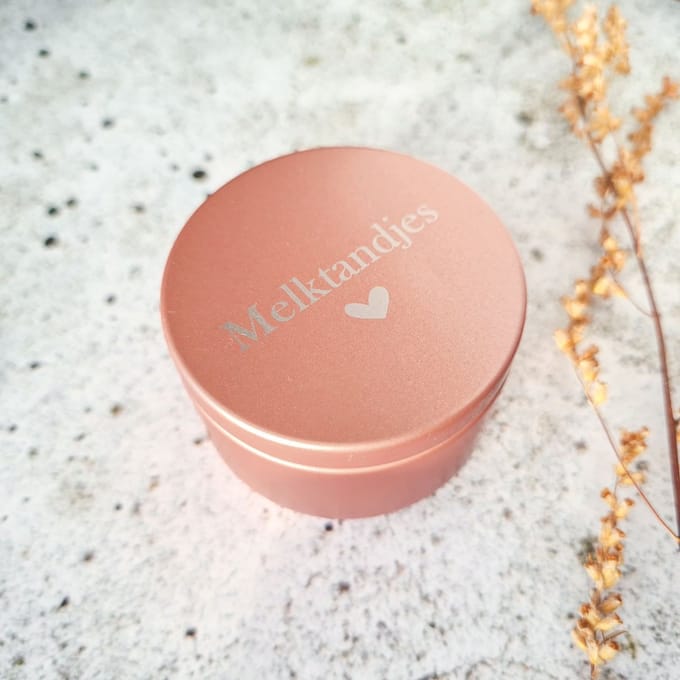 Melktandendoosje | Roze | tandendoosje | Bewaarblikje tandjes