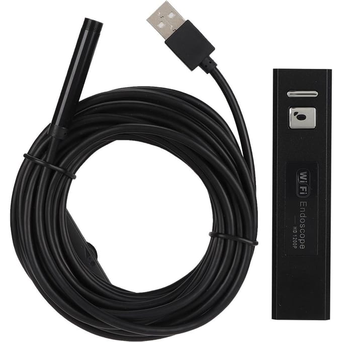 Endoscope WiFi multifonction 1200P HD, câble souple de 5 m, caméra endoscopique étanche pour téléphone blanc
