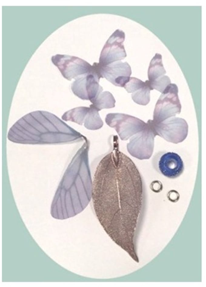 Real Leaves & Organza Butterflies Set