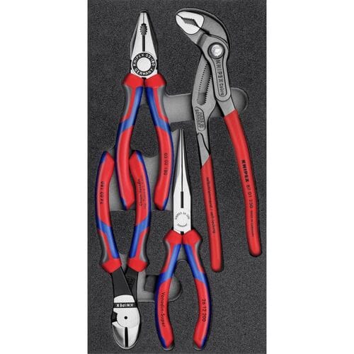 KNIPEX Tangensets, met schuimrubberen inlay