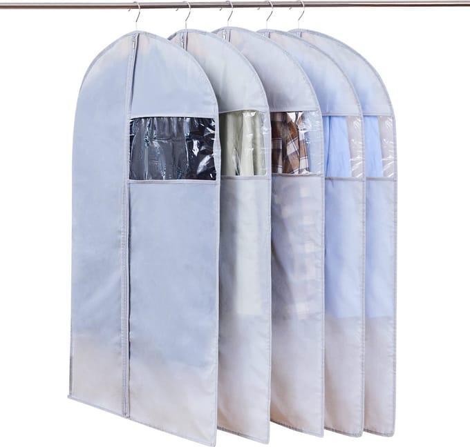 JGS ® Kledingbeschermers met Transparant Venster voor Diverse Kledingstukken - Set van 5