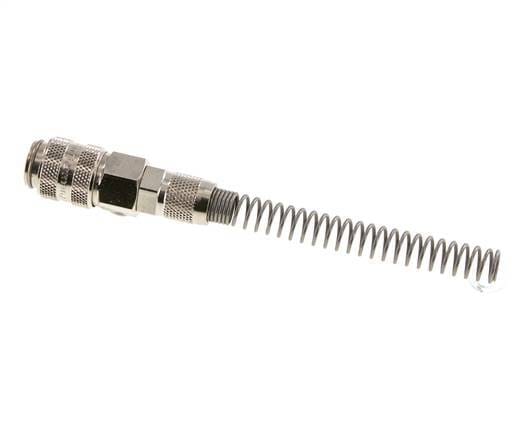 Vernikkeld Messing DN 5 Luchtkoppeling Snelkoppeling 4x6 mm Push-On Buigbescherming Double Shut-Off - CLS5-NPS-BN-SV-4